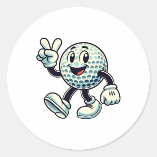 Youth Golf Player Boys Golf Funny  Classic Round Sticker