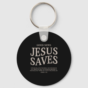 Youth Good News Jesus Save Funny Christian Godson Key Ring