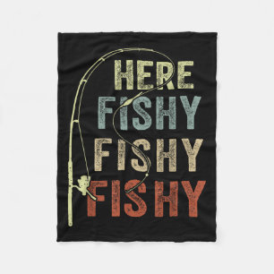 Youth Here-fishy Fishing-shirt Boys Toddler Funny  Fleece Blanket