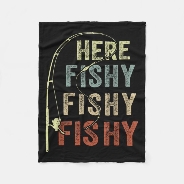 Youth Here-fishy Fishing-shirt Boys Toddler Funny  Fleece Blanket (Front)