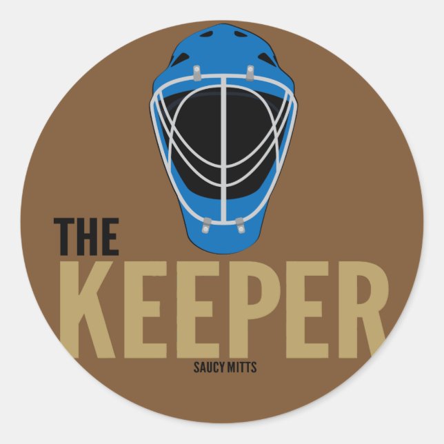Youth Hockey Goalie Mask the Keeper Classic Round Sticker (Front)