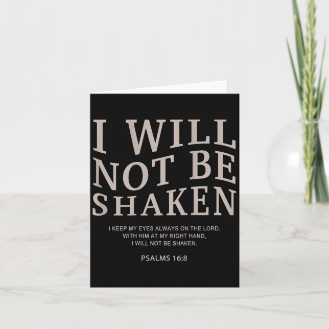Youth I Will Not Be Shaken Christian Teen Girl Wom Card (Front)