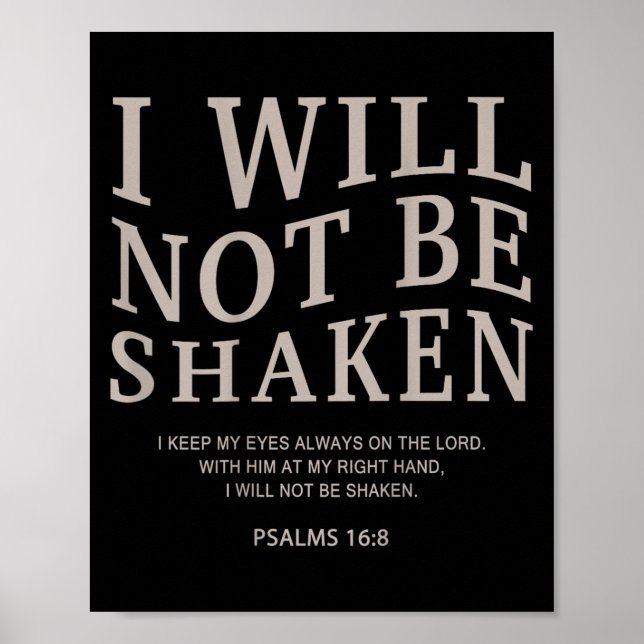Youth I Will Not Be Shaken Christian Teen Girl Wom Poster (Front)