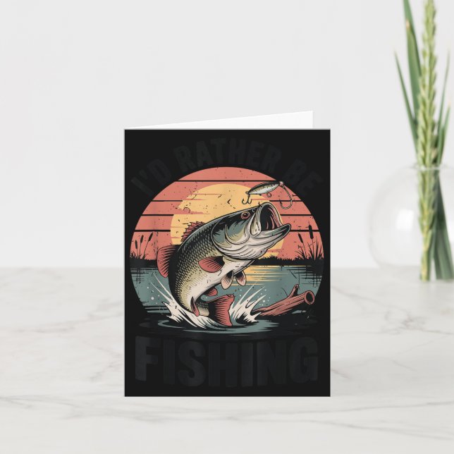 Youth I'd Rather Be Fishing-shirt Boy Largemouth B Card (Front)