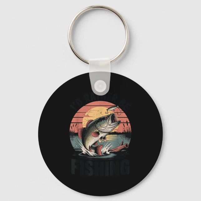 Youth I'd Rather Be Fishing-shirt Boy Largemouth B Key Ring (Front)