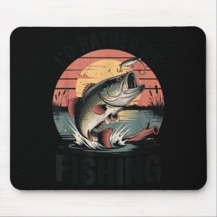 Youth I'd Rather Be Fishing-shirt Boy Largemouth B Mouse Mat
