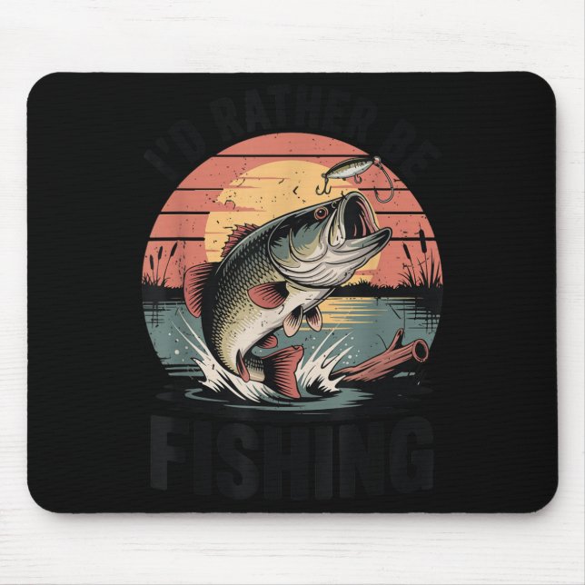 Youth I'd Rather Be Fishing-shirt Boy Largemouth B Mouse Mat (Front)
