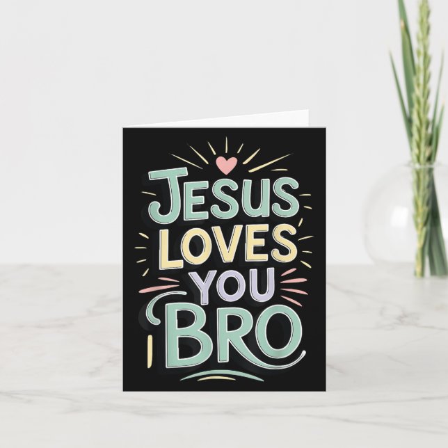 Youth Jesus Love You Bro Funny Christian God Son B Card (Front)