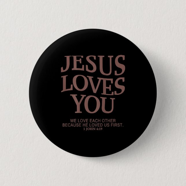 Youth Jesus Love You Christian God Good Boy Son Me 6 Cm Round Badge (Front)