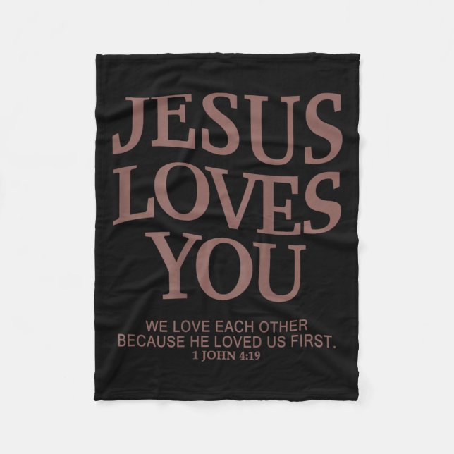 Youth Jesus Love You Christian God Good Boy Son Me Fleece Blanket (Front)