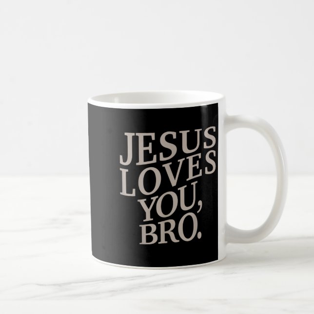 Youth Jesus Loves You Bro Funny Christian Boy Kids Coffee Mug (Right)