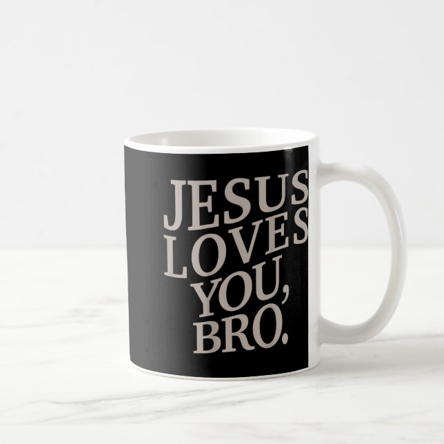 Youth Jesus Loves You Bro Funny Christian Boy Kids Coffee Mug (Right)