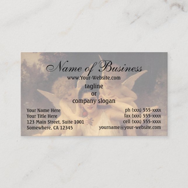 Youth (Jeunesse) by William Adolphe Bouguereau Business Card (Front)