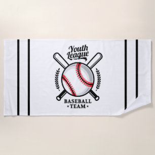 Youth League Baseball Team Beach Towel