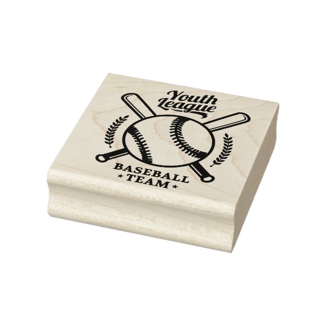 Youth League Baseball Team Rubber Stamp (Stamp)