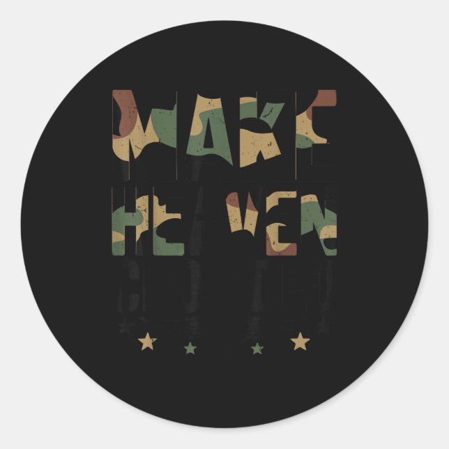 Youth Make Heaven Crowded Camouflage Jesus Camo Ch Classic Round Sticker (Front)