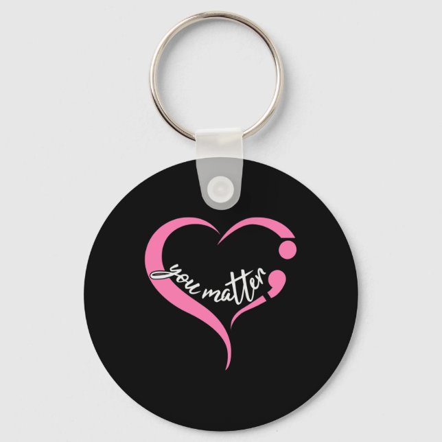 Youth Matter Semicolon Mental Health and Suicide A Key Ring (Front)