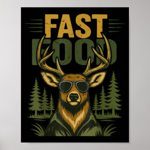Youth Men Fast Food Camo Deer Hunting Boy Teen Hun Poster