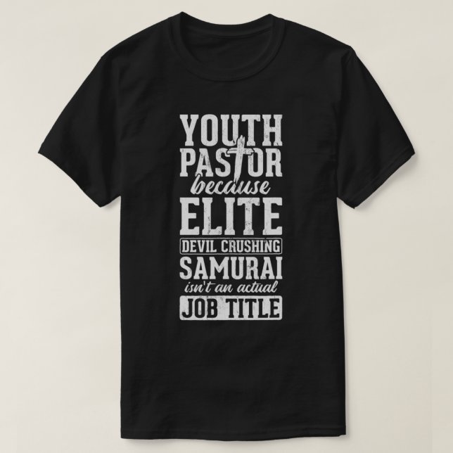 Youth Pastor Devil Crushing Samurai Church Pastor  T-Shirt (Design Front)