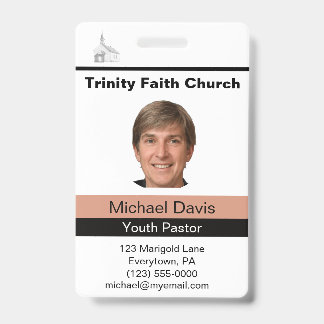 Youth Pastor Photo ID Badge