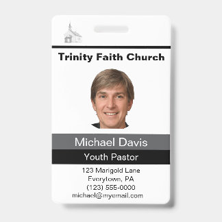 Youth Pastor Photo ID Badge