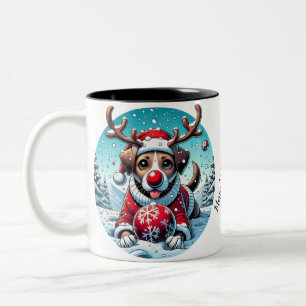 Youth Pug Christmas Shirt trendy Two-Tone Coffee Mug