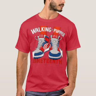Youth Shoes Steppin Into Juneteenth Walking With P T-Shirt