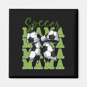 Youth Soccer Mama Coquette Bow Cute Sister Toddler Magnet