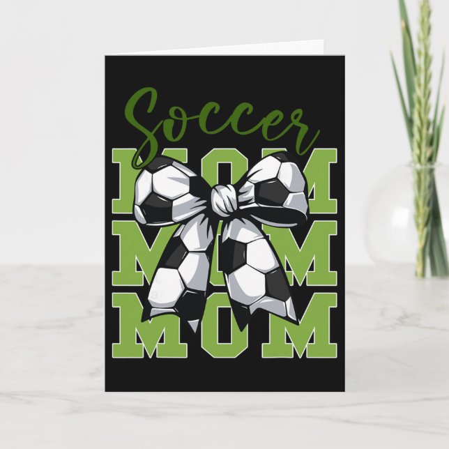 Youth Soccer Mom Coquette Bow Cute Sister Toddler  Card (Front)