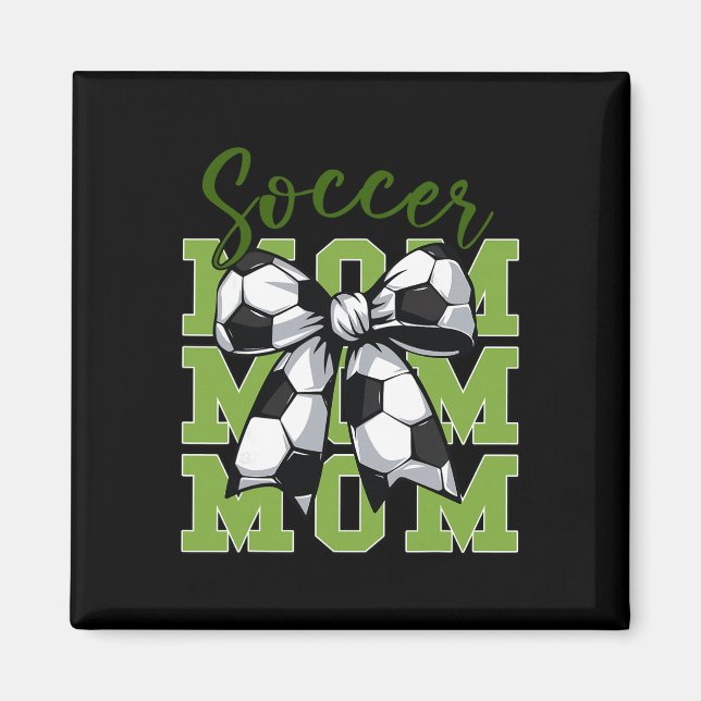 Youth Soccer Mom Coquette Bow Cute Sister Toddler  Magnet (Front)