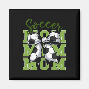Youth Soccer Mom Coquette Bow Cute Sister Toddler Magnet