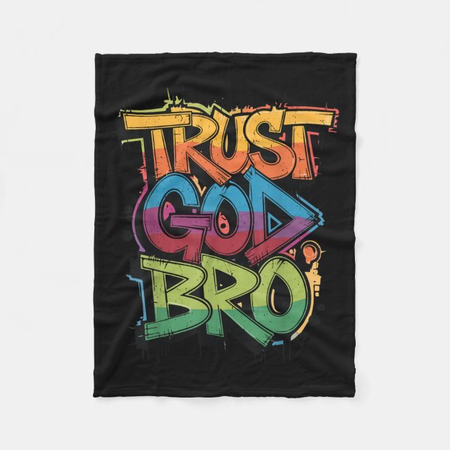 Youth Trust God Bro Funny Christian Boy Son Brothe Fleece Blanket (Front)
