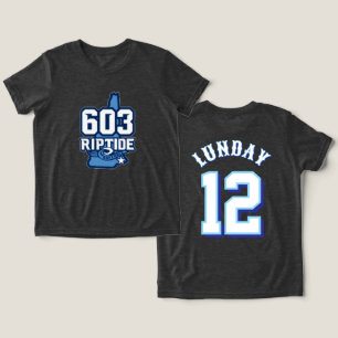 YOUTH Unisex 603 Riptide t-shirt w Name and Number Tri-Blend Shirt