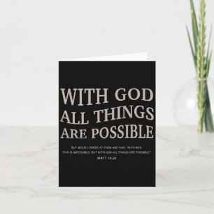 Youth With God All Things Are Ssible Christian Gir Card