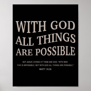 Youth With God All Things Are Ssible Christian Gir Poster