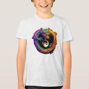 Youth Yin Yang Dragon T-Shirt Tri-Blend Shirt