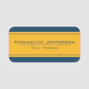 Youthful Yellow & Confident Blue Attention-grabber Name Tag