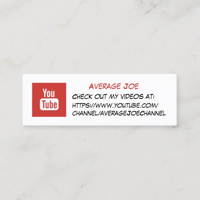Youtube Business Cards / Call to action (Front)