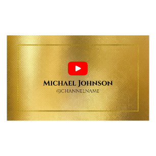 YOUTUBE Channel Advertisement QR Code GOLD Business Card