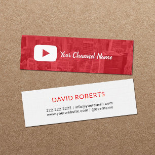 Youtube Channel Custom Photo Youtuber Mini Business Card