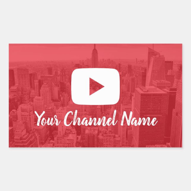 Youtube Channel Custom Photo Youtuber Rectangular Sticker (Front)