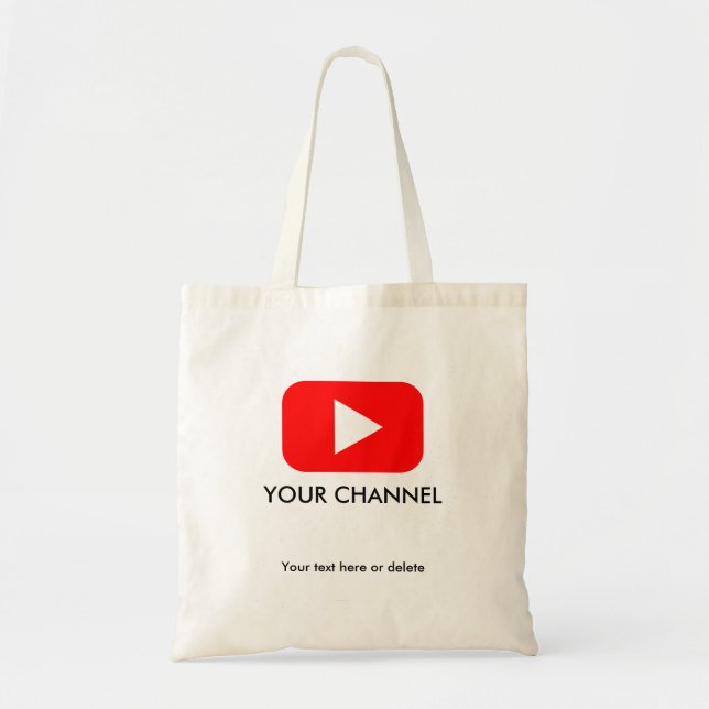 Youtube Channel Name Custom Tote Bag (Front)