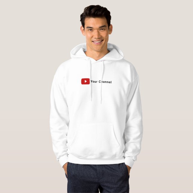Youtube Channel Name Custom White T-Shirt Hoodie (Front Full)