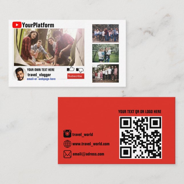 Youtube channel promotion Business Card (Front/Back)