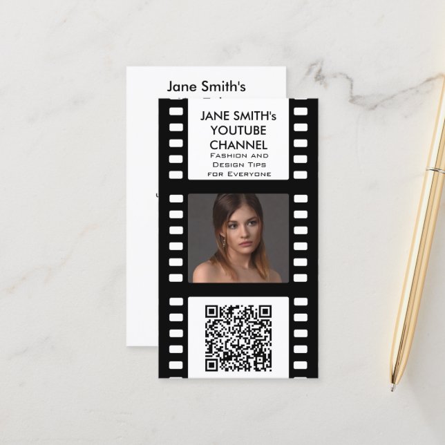 YouTube Channel Promotion Card - Film Motif (Front/Back In Situ)