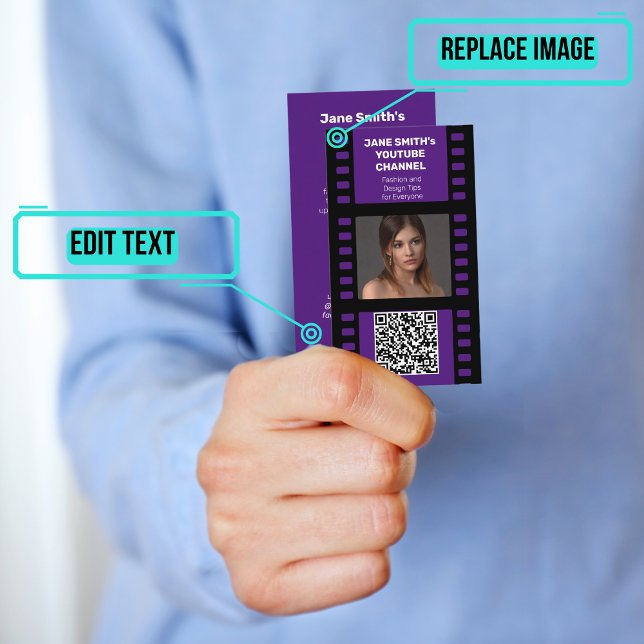 YouTube Channel Promotion - Purple Film Motif Business Card (Please enjoy our business card)