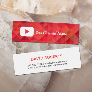 Youtube Channel Youtuber Social Media Mini Business Card