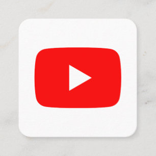 Youtube logo social media red and white promo calling card