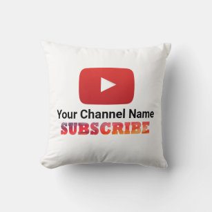 YouTube Subscribe Add Channel Name Cushion
