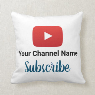 YouTube Subscribe  Add Channel Name Throw Pillow